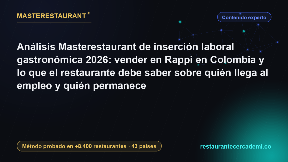 Análisis Masterestaurant de inserción laboral gastronómica 2026: vender en Rappi en Colombia y lo que el restaurante debe saber sobre quién llega al empleo y quién permanece — Masterestaurant