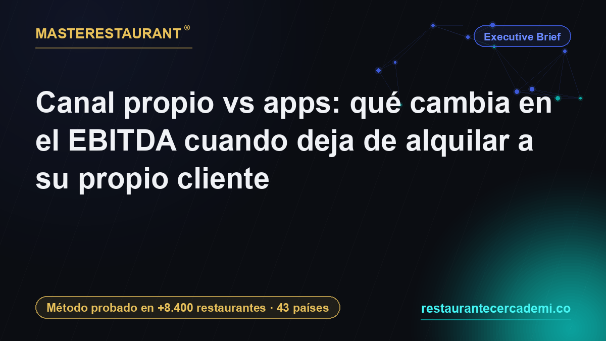 Canal propio vs apps: qué cambia en el EBITDA cuando deja de alquilar a su propio cliente — Masterestaurant