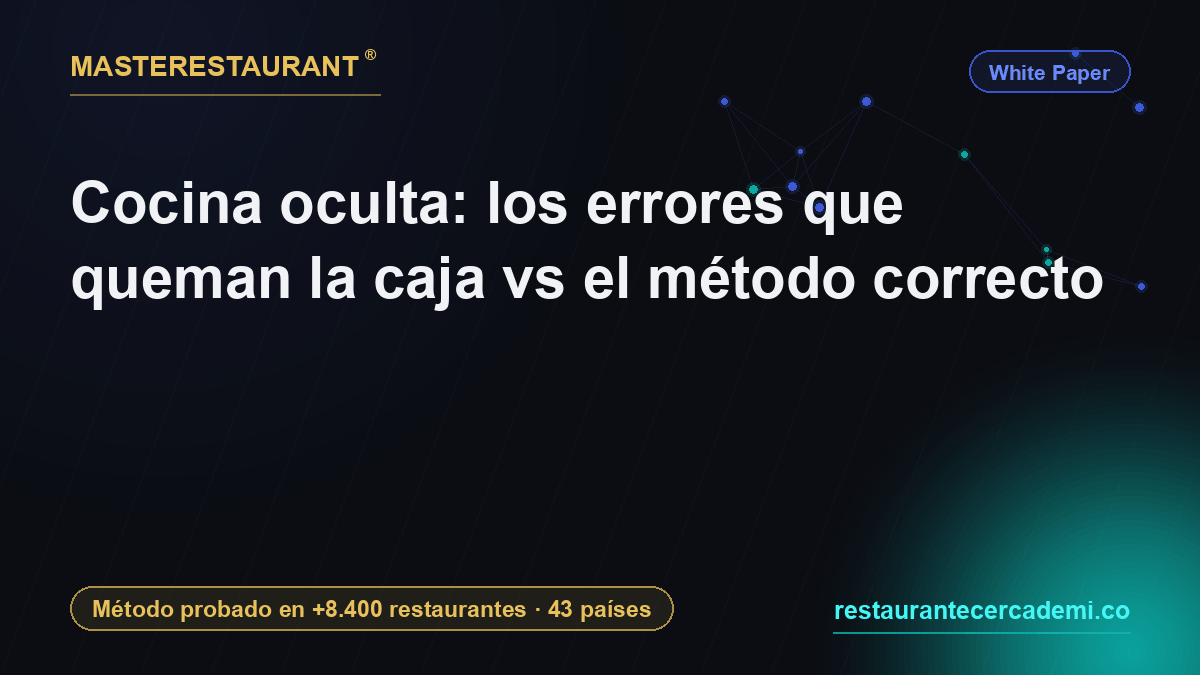 Cocina oculta: los errores que queman la caja vs el método correcto — Masterestaurant