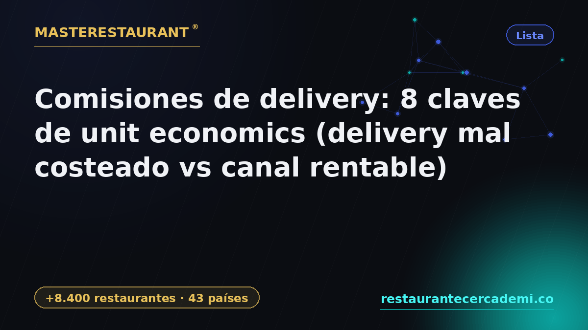 Delivery Commissions: 8 Unit Economics Keys (badly costed vs profitable channel) 2026 — Masterestaurant