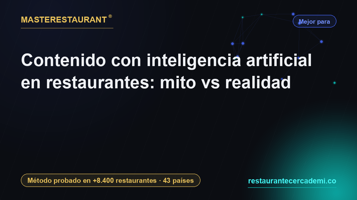 Contenido con inteligencia artificial en restaurantes: mito vs realidad — Masterestaurant