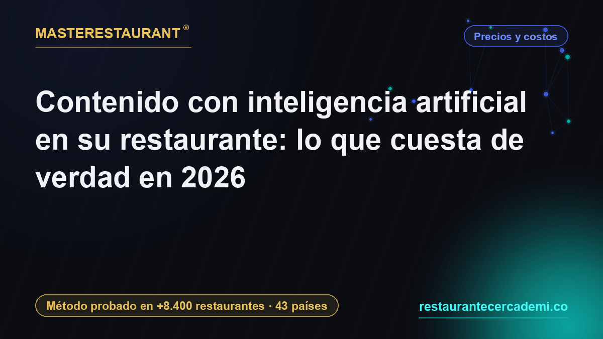 Contenido con inteligencia artificial en su restaurante: lo que cuesta de verdad en 2026 — Masterestaurant