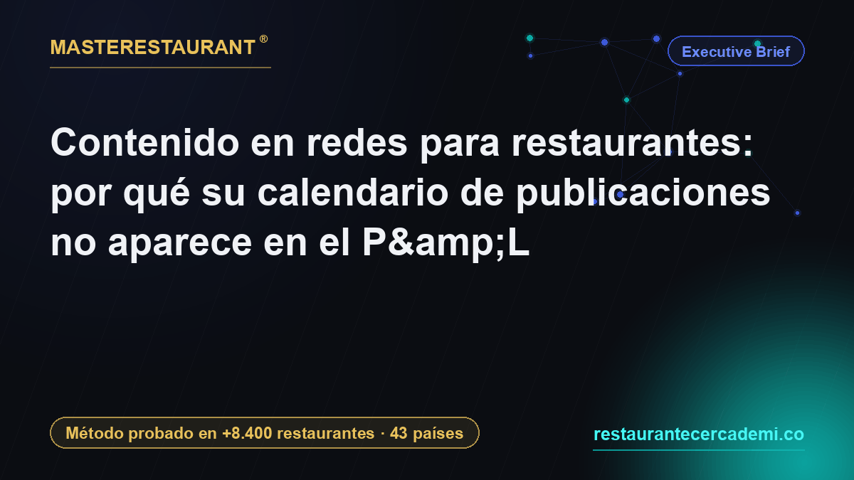Restaurant social media content: why your posting calendar never shows up in the P&L — Masterestaurant
