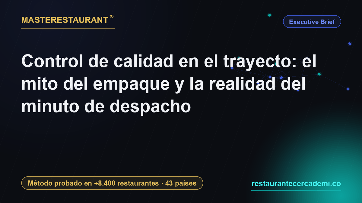 Control de calidad en el trayecto: el mito del empaque y la realidad del minuto de despacho — Masterestaurant