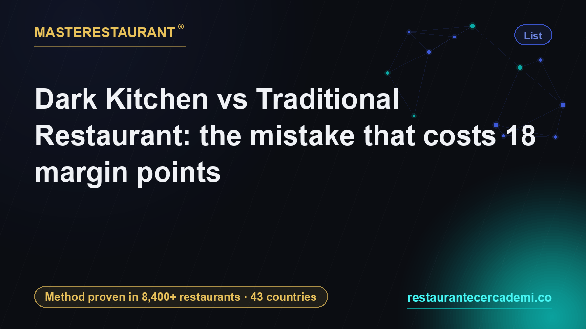 Dark Kitchen vs Traditional Restaurant: the mistake that costs 18 margin points — Masterestaurant