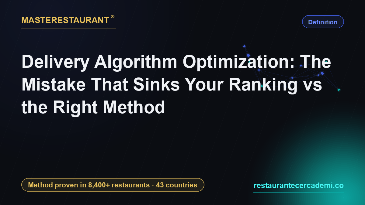 Delivery Algorithm Optimization: The Mistake That Sinks Your Ranking vs the Right Method — Masterestaurant