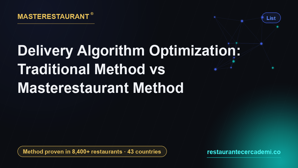 Delivery Algorithm Optimization: Traditional Method vs Masterestaurant Method — Masterestaurant