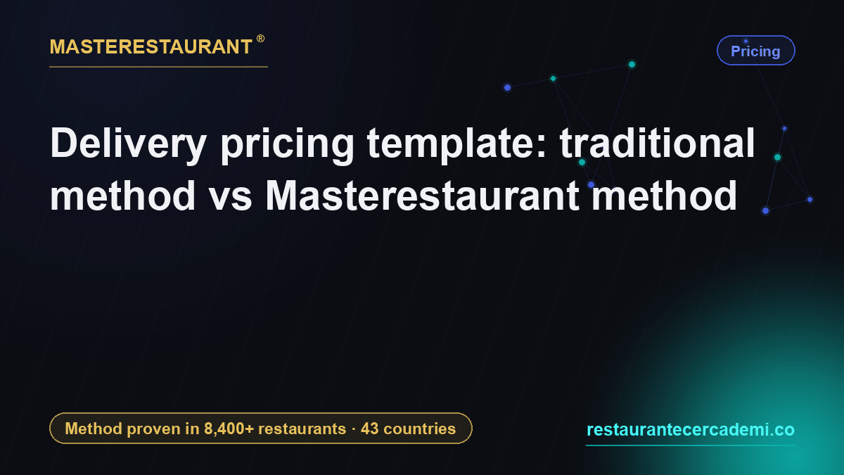 Delivery pricing template: traditional method vs Masterestaurant method — Masterestaurant