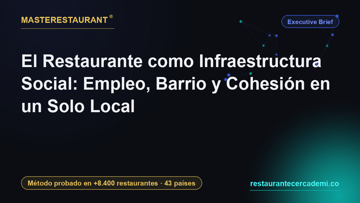 The Restaurant as Social Infrastructure: Jobs, Neighborhood and Cohesion in One Venue — Masterestaurant