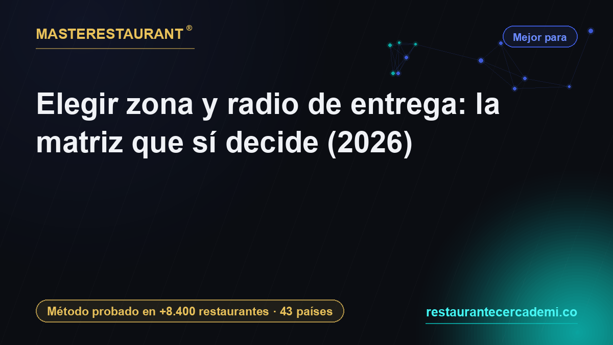Elegir zona y radio de entrega: la matriz que sí decide (2026) — Masterestaurant