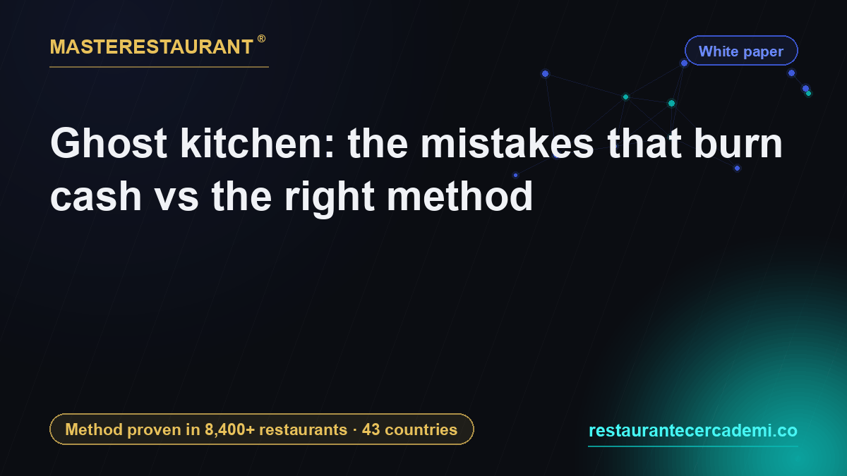 Ghost kitchen: the mistakes that burn cash vs the right method — Masterestaurant