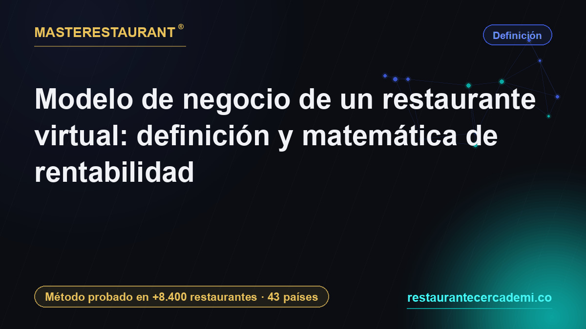Modelo de negocio de un restaurante virtual: definición y matemática de rentabilidad — Masterestaurant