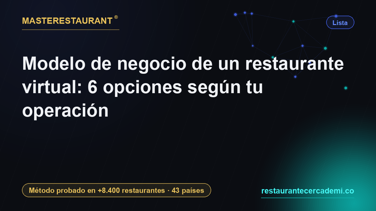 Modelo de negocio de un restaurante virtual: 6 opciones según tu operación — Masterestaurant