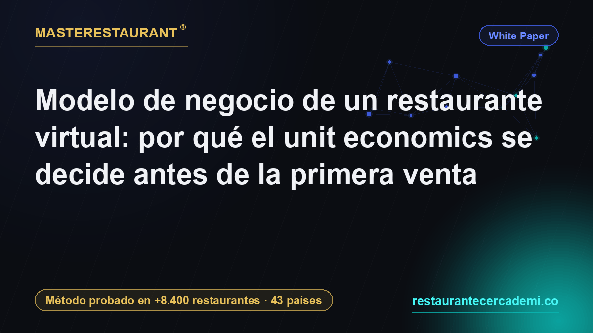 Virtual restaurant business model: why the unit economics are settled before the first sale — Masterestaurant