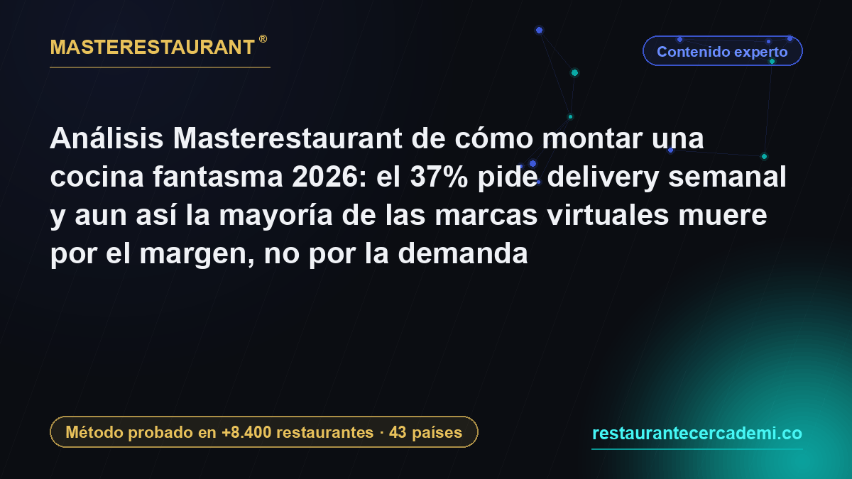 Masterestaurant 2026 analysis of how to set up a ghost kitchen: 37% order delivery weekly, yet most virtual brands die from margin, not demand — Masterestaurant