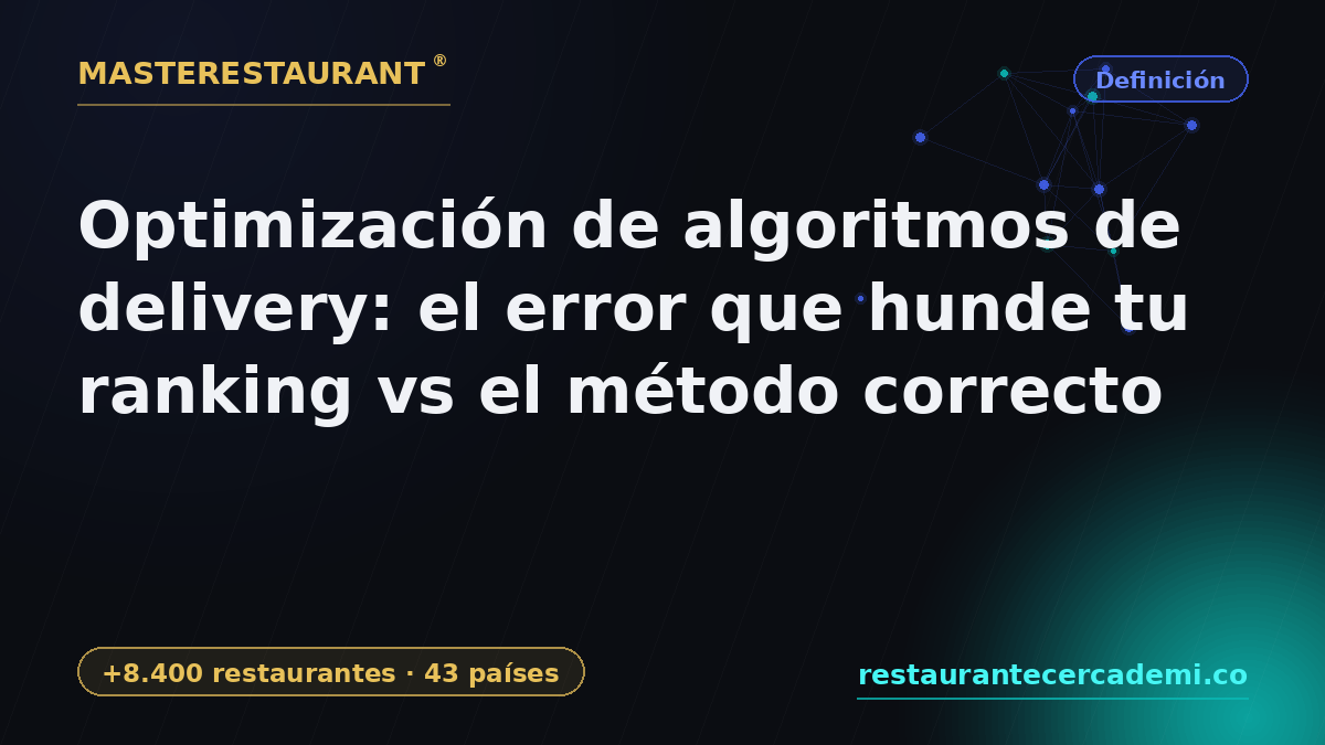 Delivery Algorithm Optimization: The Mistake That Sinks Your Ranking vs the Right Method — Masterestaurant