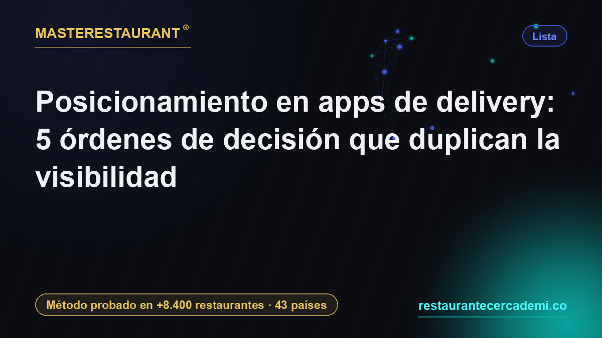 Posicionamiento en apps de delivery: 5 órdenes de decisión que duplican la visibilidad — Masterestaurant