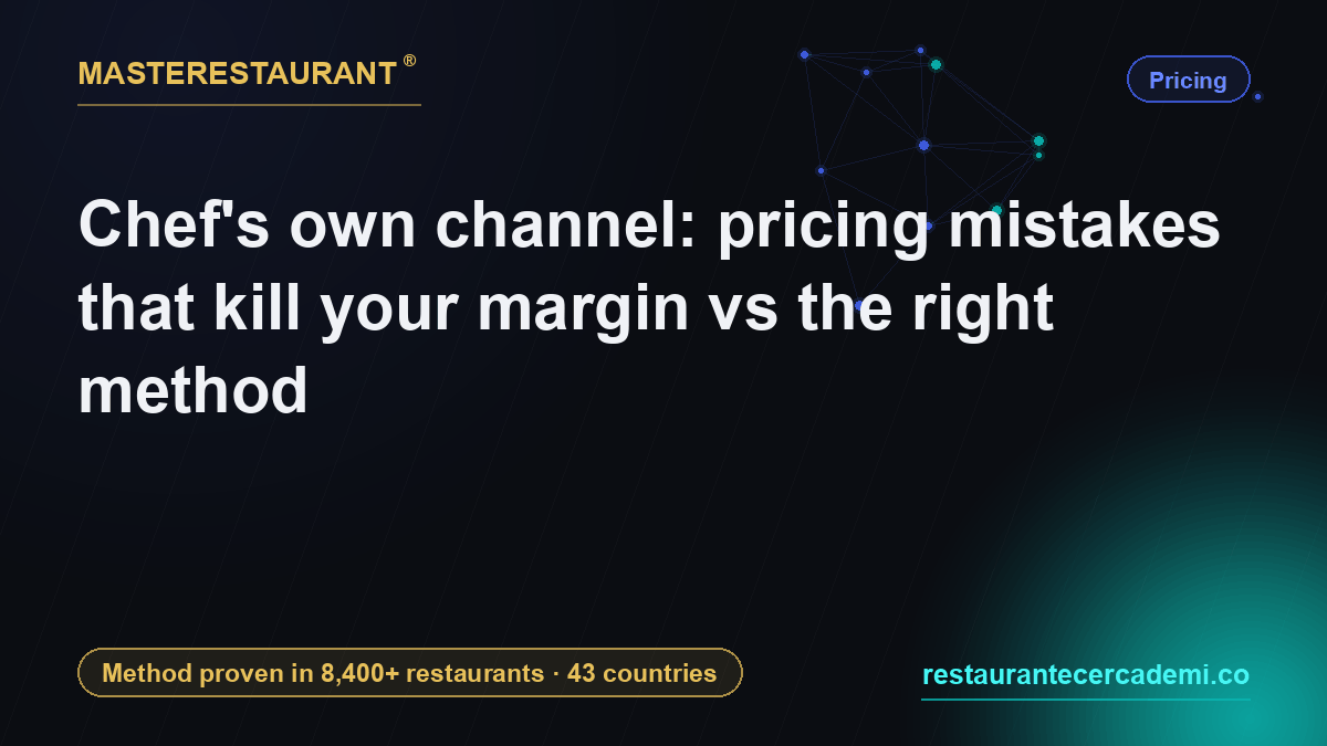 Chef's own channel: pricing mistakes that kill your margin vs the right method — Masterestaurant