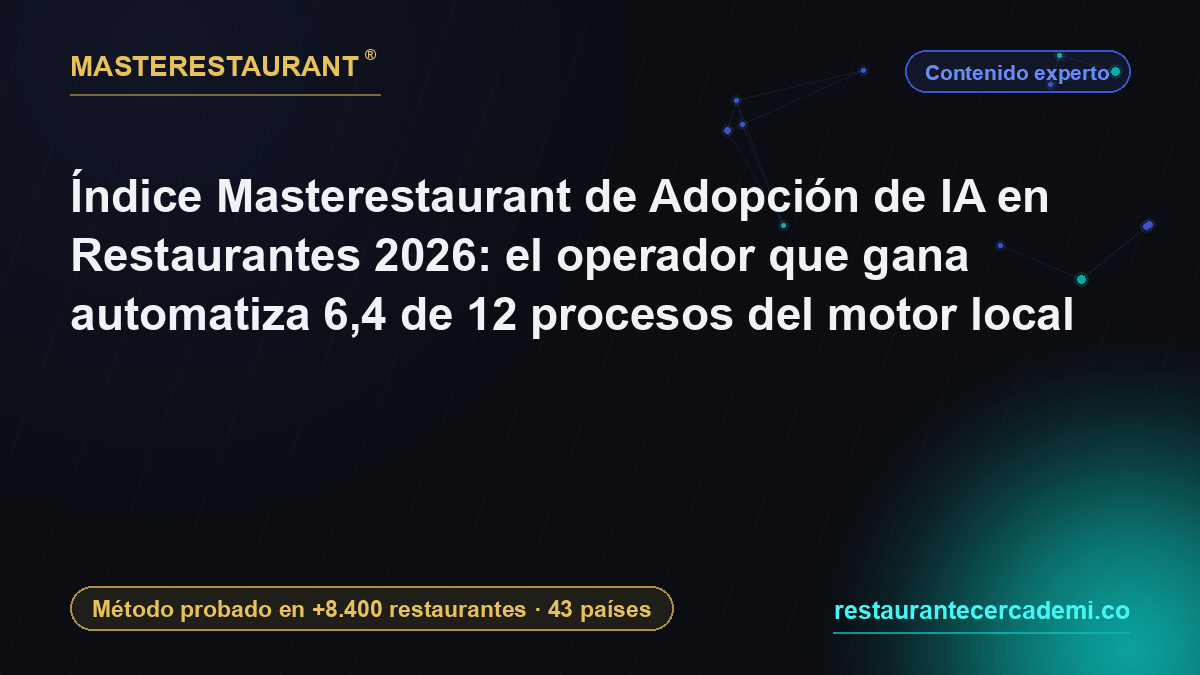 Índice Masterestaurant de Adopción de IA en Restaurantes 2026: el operador que gana automatiza 6,4 de 12 procesos del motor local — Masterestaurant