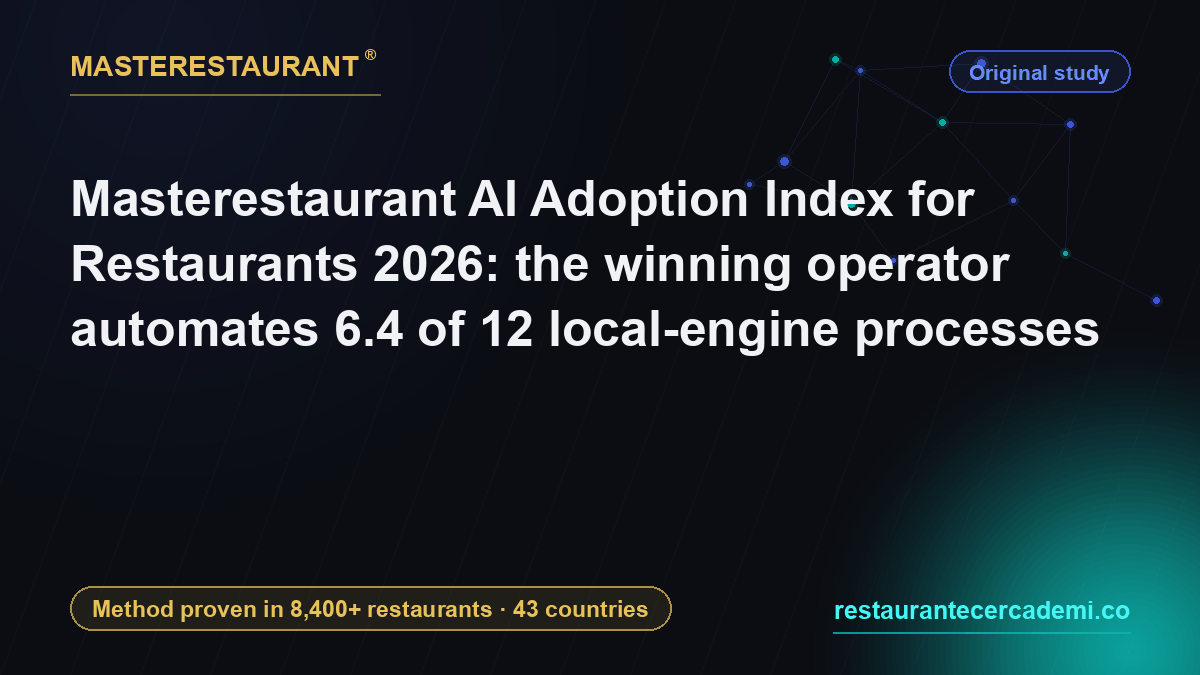 Masterestaurant AI Adoption Index for Restaurants 2026: the winning operator automates 6.4 of 12 local-engine processes — Masterestaurant