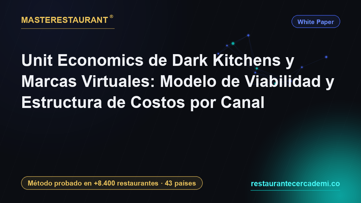 Unit Economics de Dark Kitchens y Marcas Virtuales: Modelo de Viabilidad y Estructura de Costos por Canal — Masterestaurant