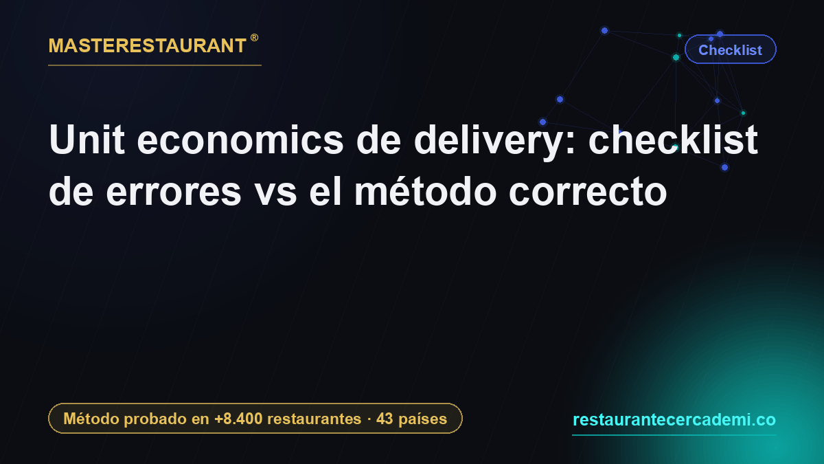 Unit economics de delivery: checklist de errores vs el método correcto — Masterestaurant
